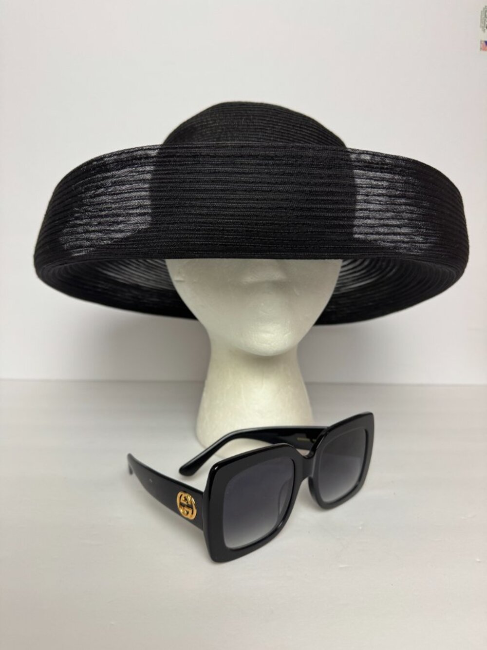 Elegant Luxury Black Hat Nordstrom Made in Italy Brim - Picture 4 of 7